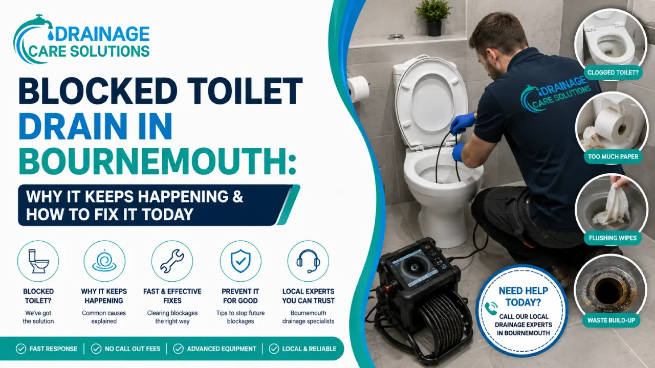blocked toilet drain